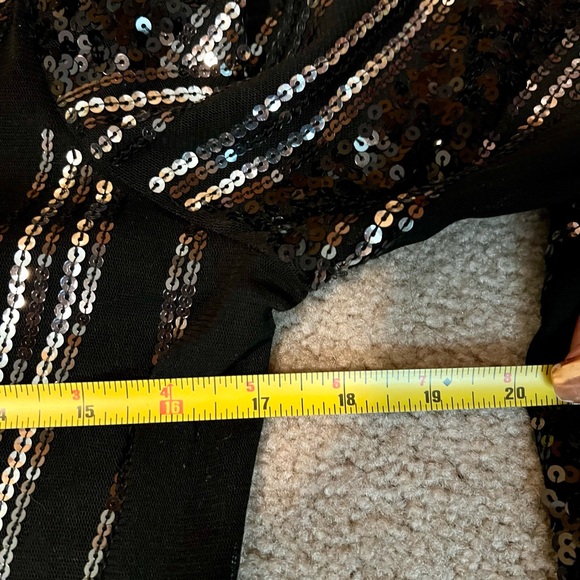 Express Holiday New Years Black Sequin Long Sleeve Party Dress size L - Picture 9 of 11